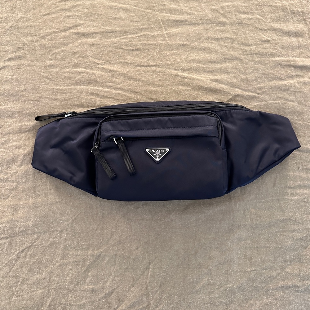Navy Nylon Prada Belt Bag